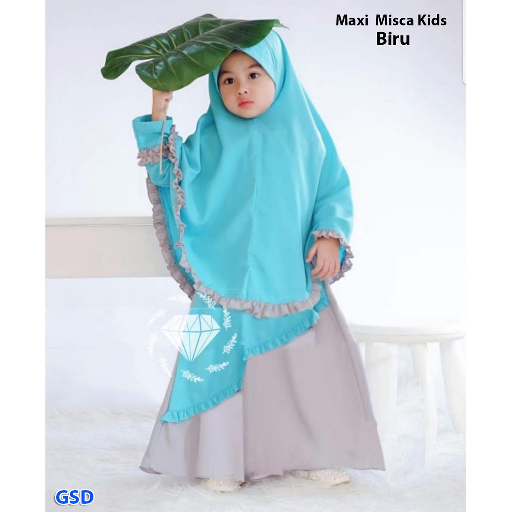 maxi misca/terusan dress gamis syari anak/maxi dress hijab anak/baju muslim anak/pakaian muslim anak