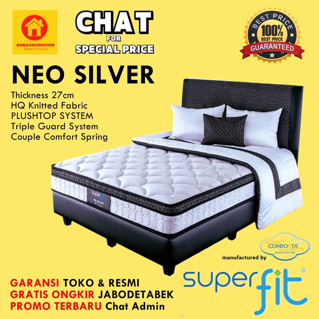 KASUR SPRINGBED PROMO - MATRAS KASUR COMFORTA SUPERFIT - NEO SILVER- SUPERFIT