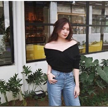 BAJU BLOUSE SABRINA TOP ATASAN WANITA LENGAN PANJANG MODEL VNCECL REALPIC FASHION CASUAL CEWEK KOREA