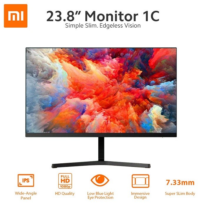 Monitor Mi 23.8 Desktop Monitor 1C 75Hz 1080p Full HD 24 inch Xiaomi include packing kayu KHUSUS J&T-1