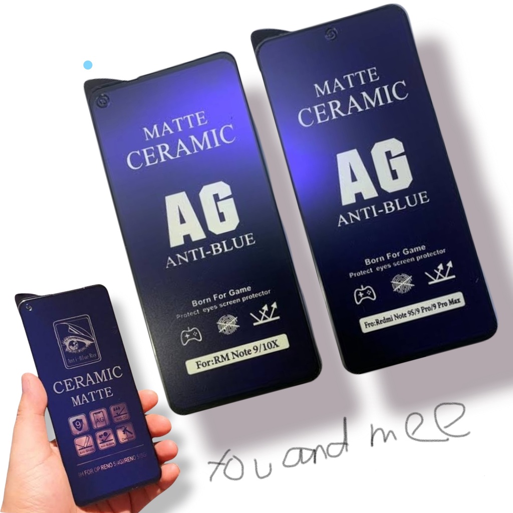 (New-Seller) Tempered CRM Anti BLUELIGHT+RADIASI Samsung A52-4G A52-5G A52S-5G A72-5G A50 A50S A51 A71 A70 A70S A80 A90 M62 M52-5G M51 M40 M42 A40 A41 A42 A40S Tempred Biru Blue Light Anti Pecah Ceramic Full Cover/Tempred A-Radiation Plastik Keramik Glass