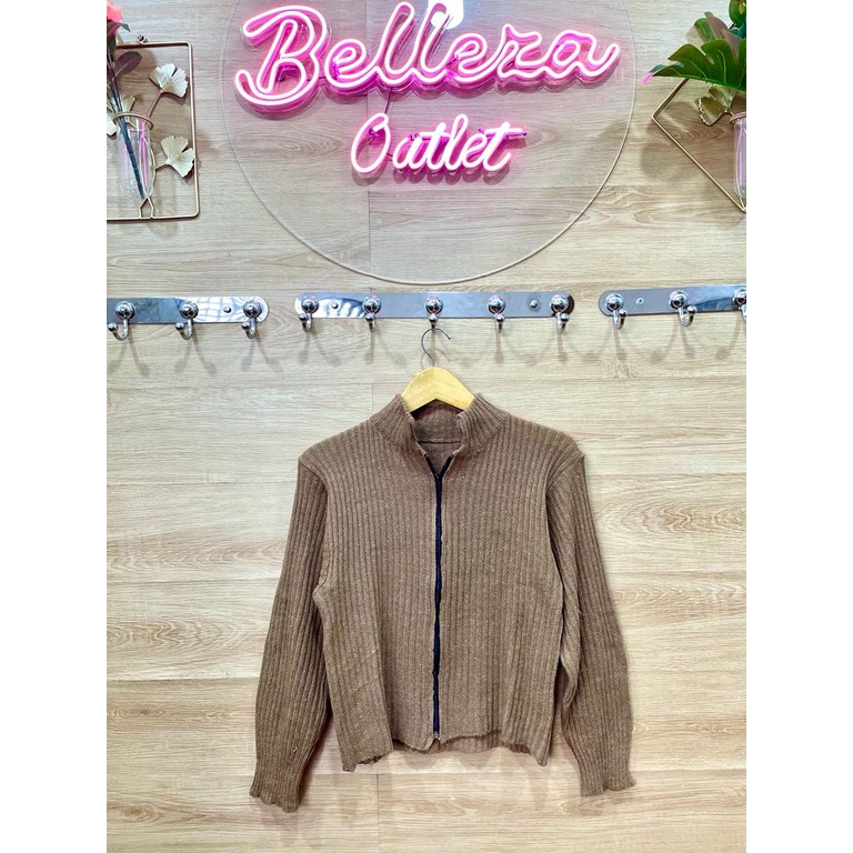 Zelline official Cardigan rajut Yuki Knite Zipper