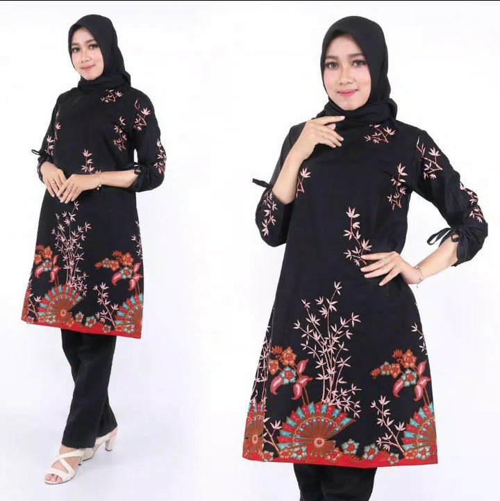 Bisa Cod Ready Xxl - Baju Batik Wanita Termurah Tunik Motif Kipas - Batik Ifa