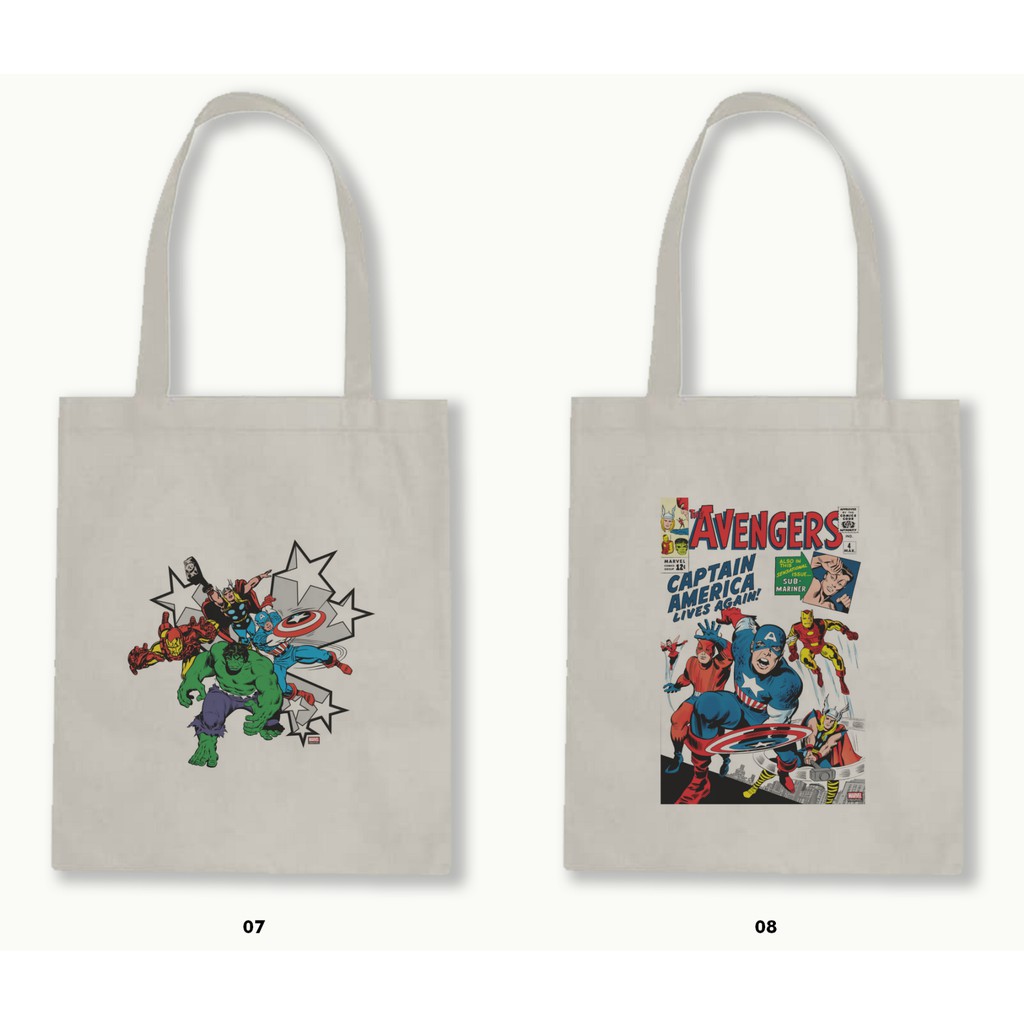 TOTE BAG -MARVEL (-COMICS-CAPTAIN AMERICA-IRON MAN-THOR-HULK-SPIDERMAN)