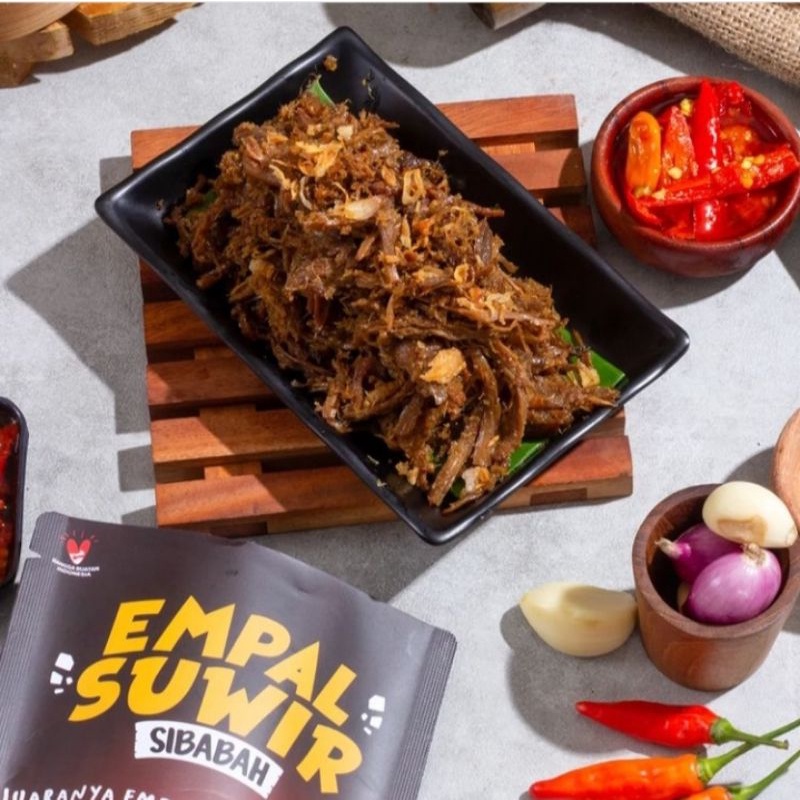 empal suwir sibabah 250g empal gepuk sibabah khas sukabumi