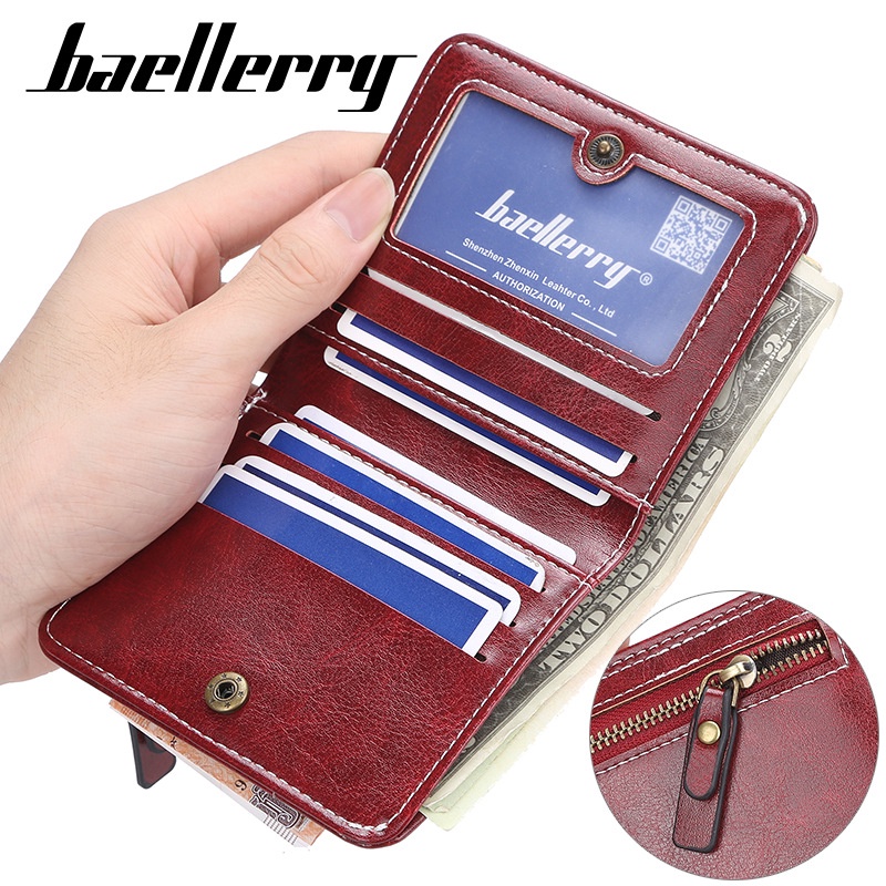 DOMPET LIPAT WANITA KECIL BAELLERRY ORIGINAL KOREA IMPORT MINI SUBICA KARTU UANG RESLETING KOIN SIMPLE PENDEK TIPIS REMAJA CEWEK KEKINIAN MURAH BRANDED PREMIUM BATAM ORI