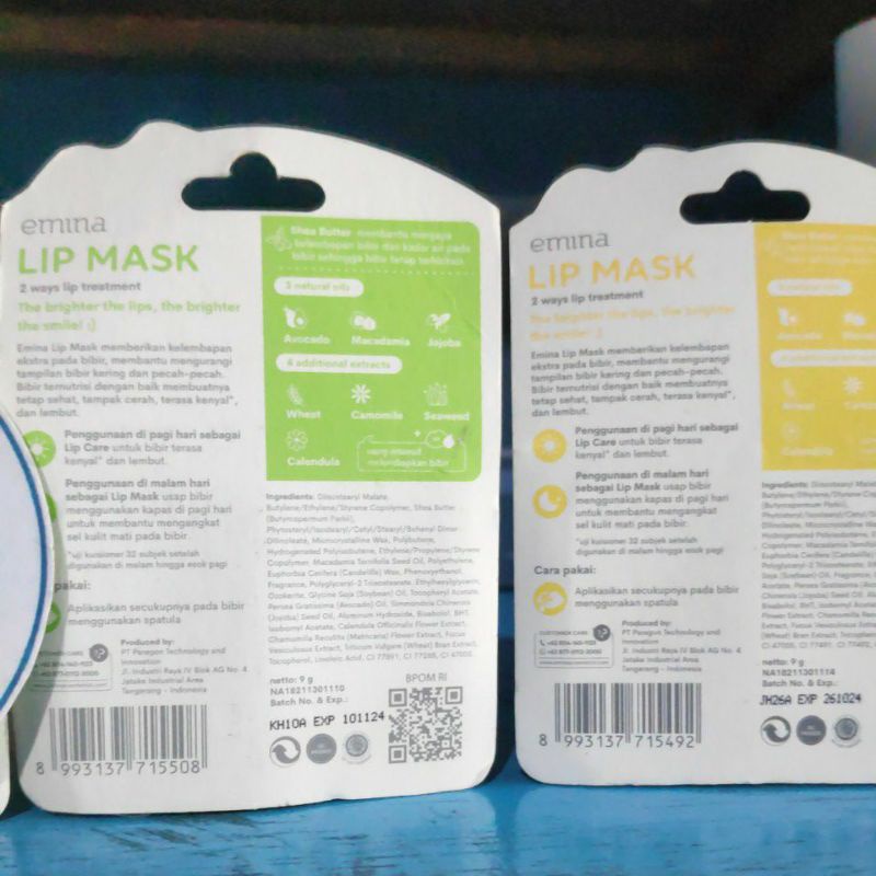 Emina Lip Mask 1 Pot Orange Natural Oil Vanilla Milky Matcha Daily Overnight Pelembab Bibir Kering Pecah - Pecah Remaja Masker Treatment Mulut