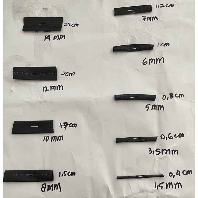 ECER SELONGSONG KABEL BAKAR HEAT SHRINK TUBE CABLE 1,5 3,5 5 6 7 8 10 12 14 mm PER METER PELAPIS KABEL