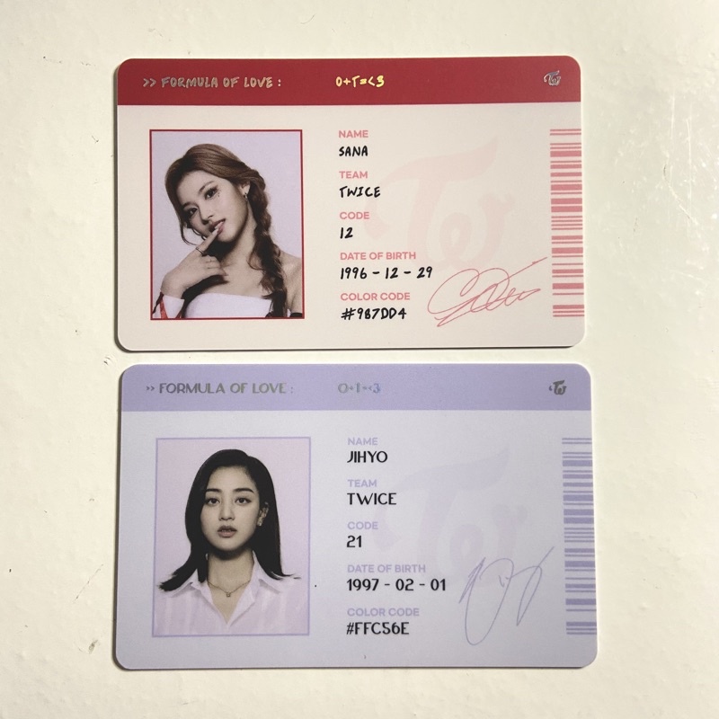 [booked] twice jihyo sana id card