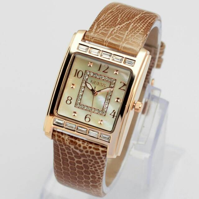 SPECIAL JAM TANGAN WANITA GUESS COKLAT MUDA TERLARIS