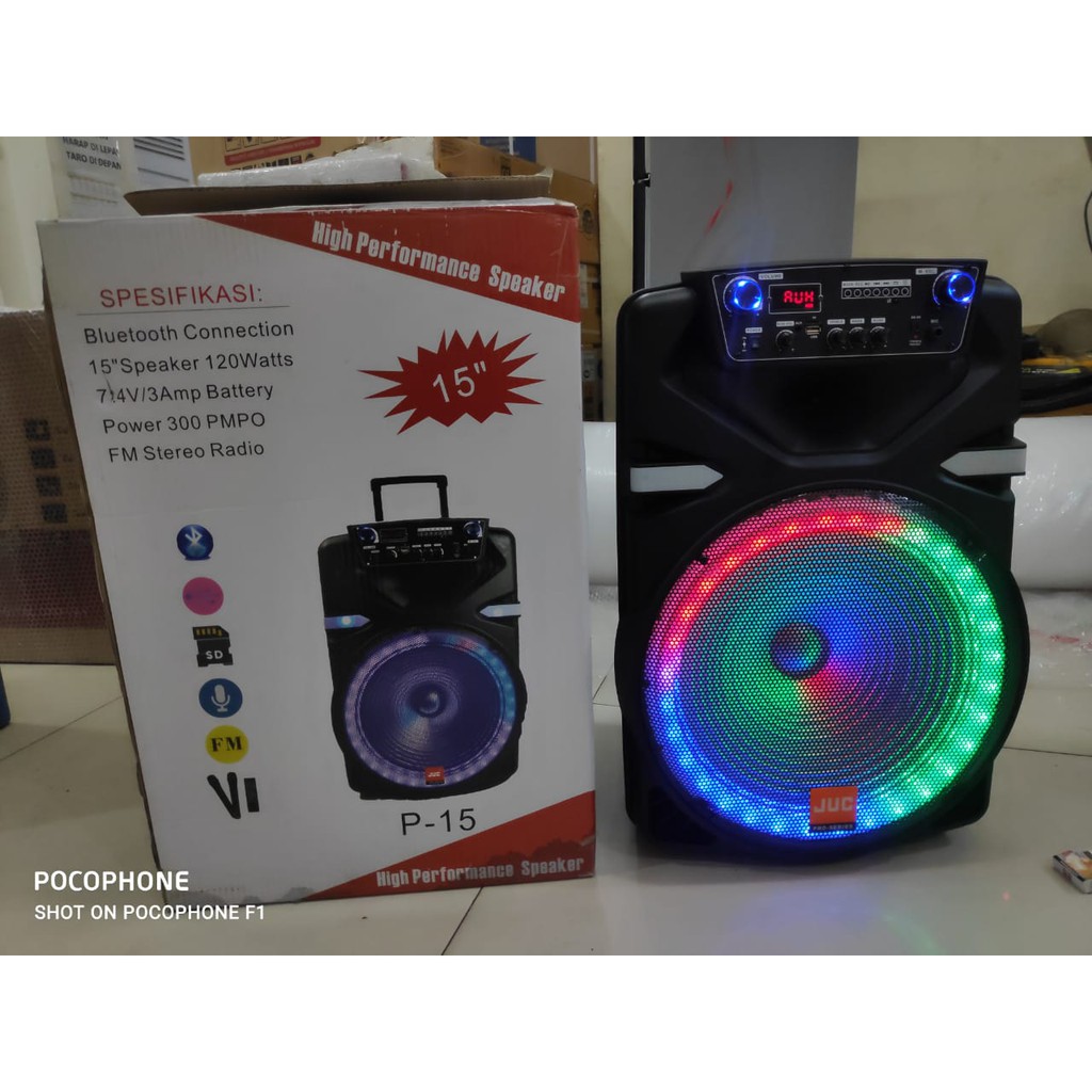 PROMO JUC SPEAKER AUDIO P-15 SUPER BASS USB BLUETOOTH PORTABLE