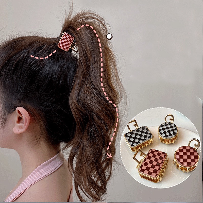 Jepit Rambut Ponytail Bentuk Geometris Bahan Logam Untuk Anak Perempuan