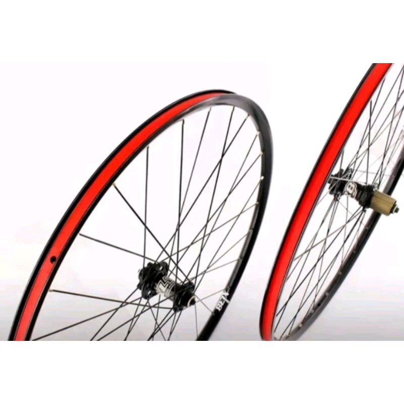 Wheelset XLR8 Full Hitam 700c Roadbike Discbrake Bisa TA 12 &amp; QR . WheelSet Road Bike Disc Brake Balap hybrid dll