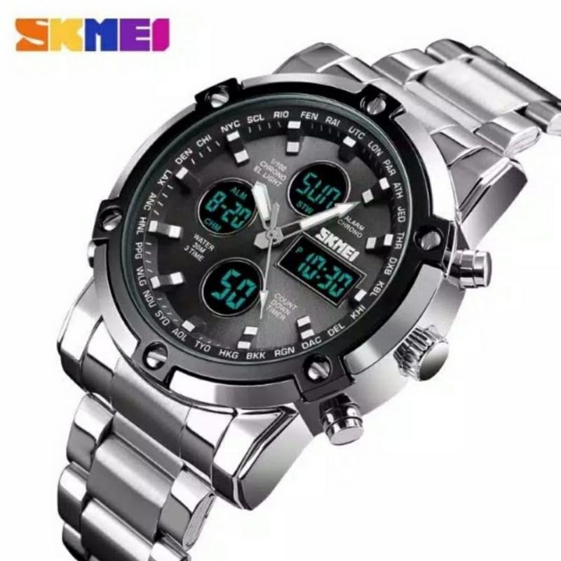 VIRAL!!! JAM TANGAN SKMEI 1389 ORIGINAL JAM TANGAN TERLARIS JAM PRIA BAHAN ALL STAINLISS BISA COD