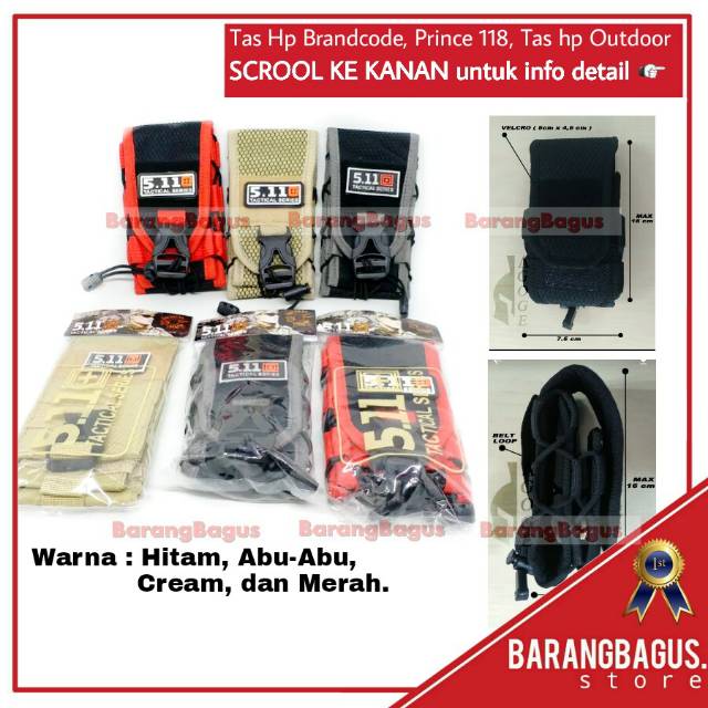 Tas Pinggang Hp Outdoor Brandcode Prince 118 Model Army Tali karet 718