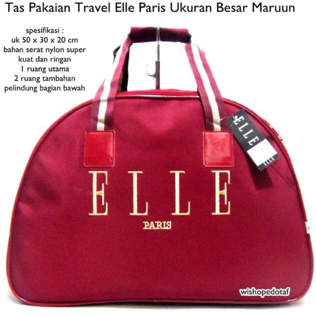 BAJ TAS TRAVEL KOPER TAS PAKAIAN JINJING PAKAIAN ELLE MAROON TRAVEL BAG ORGANIZER TAS TF034