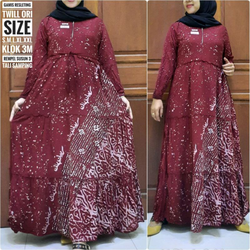 GAMIS TWILL ORI MOTIF ARAB SUSUN CANDA