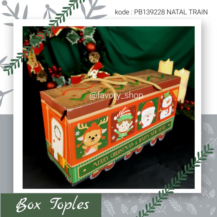 

✨ BISA COD ✨ Paper Bag 3 Toples Jar Natal PB 139228 NATAL TRAIN / Christmas Hampers