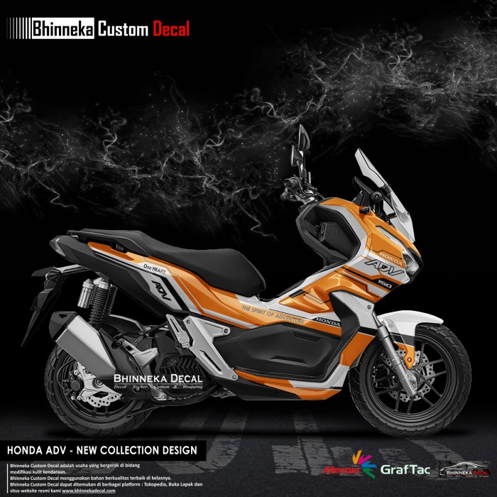 DECAL STICKER HONDA ADV NEW SPIRIT ADVENTURE ORANGE