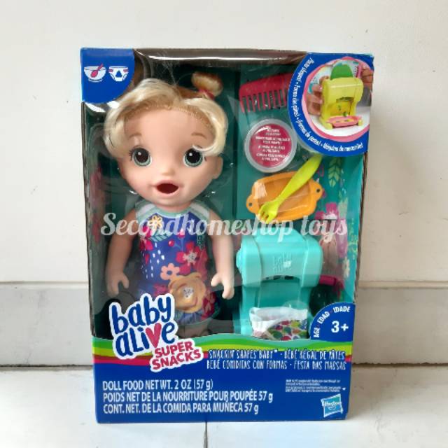 Baby Alive Snackin Shapes Baby Doll mainan boneka bayi original super snacks bisa makan pup snacking