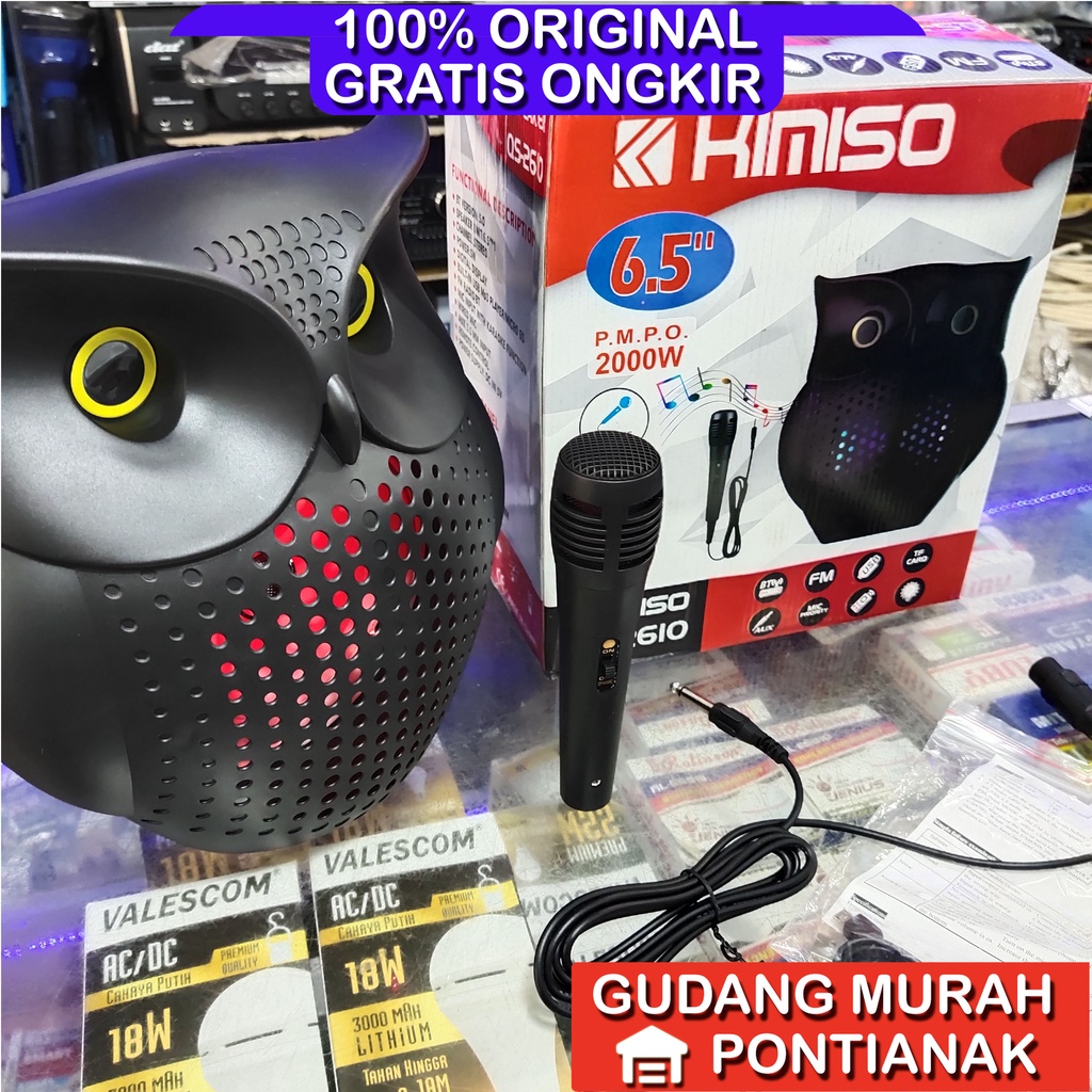 Speaker Bluethoot Kimiso 6,5 inch Burung Hantu owl Salon Charge QS-2610