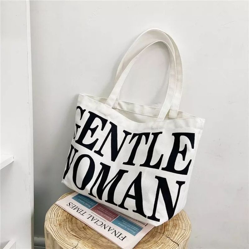 TOTEBAG WANITA BAHAN KANVAS GENTLE WOMAN