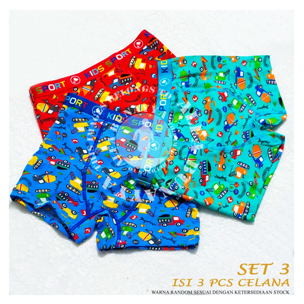 3 Pcs Celana Dalam Anak Laki-laki model Boxer Agree Boys AB5AGB-OT CD Underwear Pakaian Dalam Berkualitas