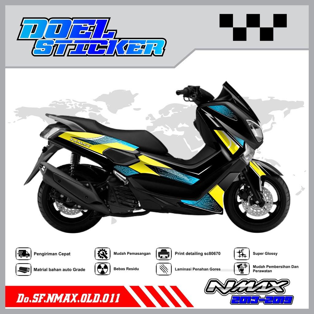 STICKER STRIPING NMAX OLD - STICKER STRIPING LIST VARIASI HOLOGRAM , CROME YAMAHA NMAX OLD DOEL 011