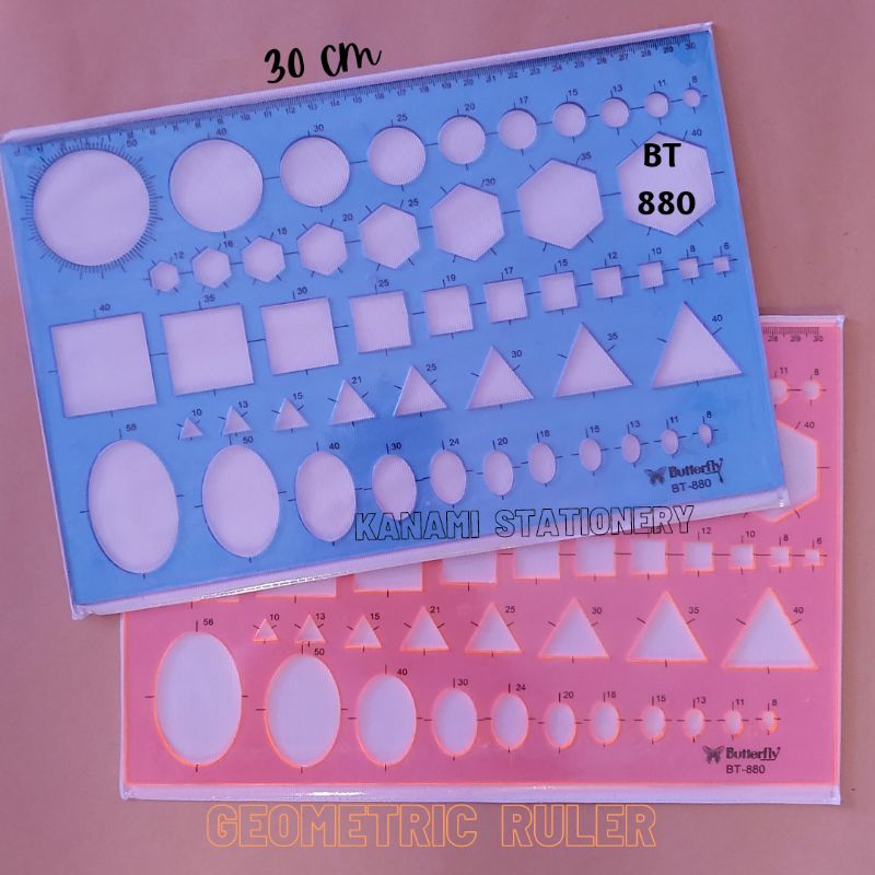 

Penggaris Bentuk Geometric Template Ruler Butterfly.
