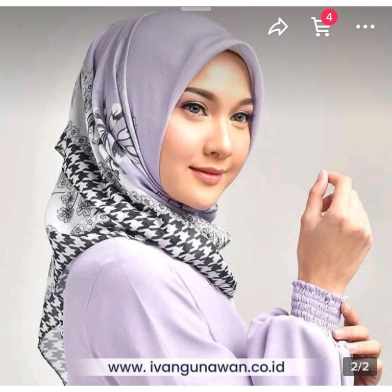 Ivan Gunawan Mandjha Scarf Fashion Motif Hijab Ready Sweatheart Lilac,Produksi Jg Cream,Blue,Pink Mu