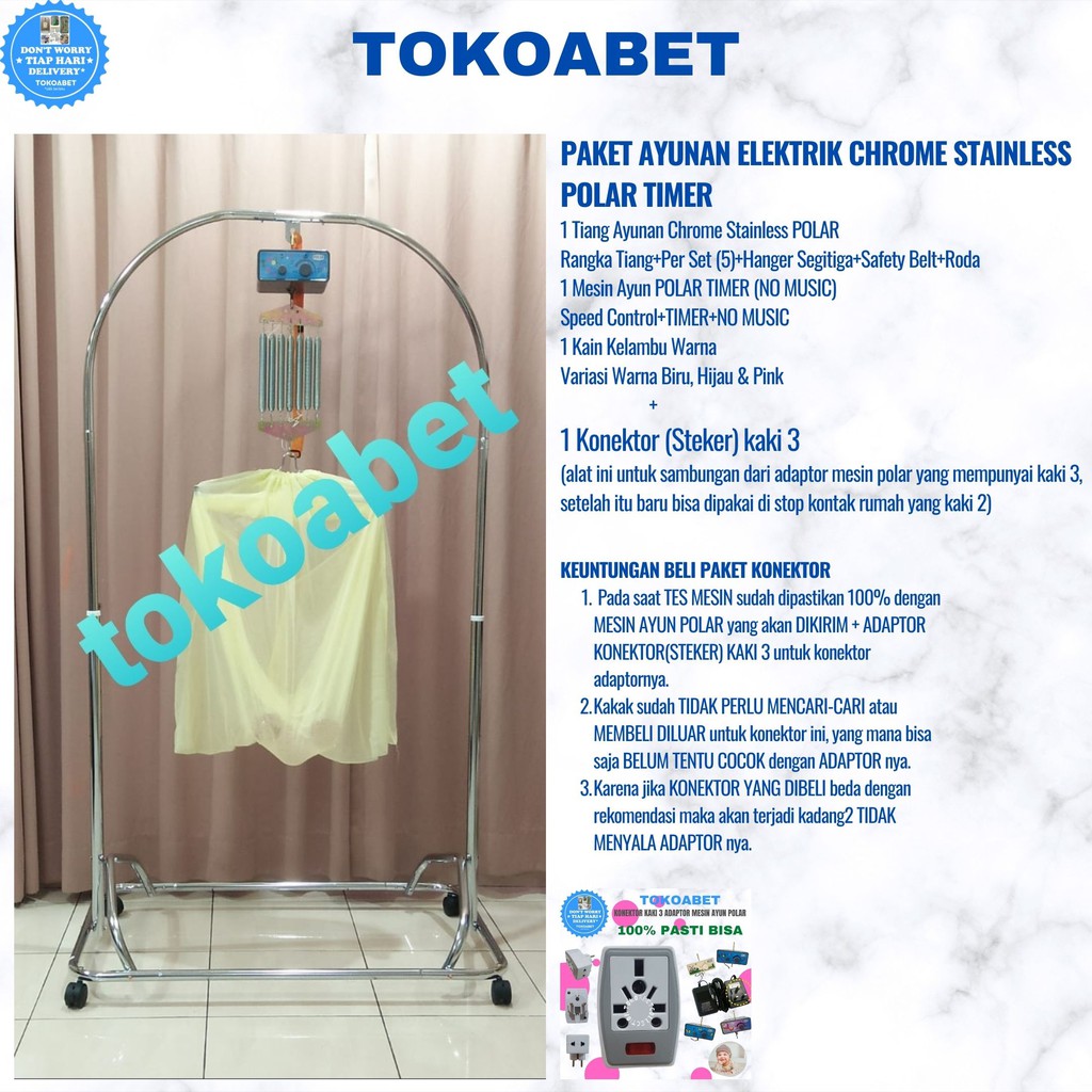 PAKET TIANG AYUNAN ELEKTRIK POLAR TIMER dan Tiang POLAR serta Kain Kelambu#tokoabet