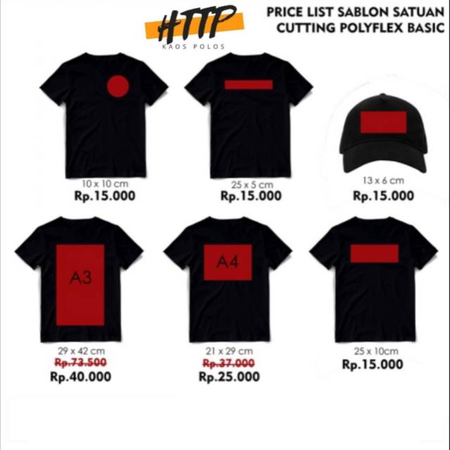 HTTP - Polyflex Bordir kaos polos Design custom bebas