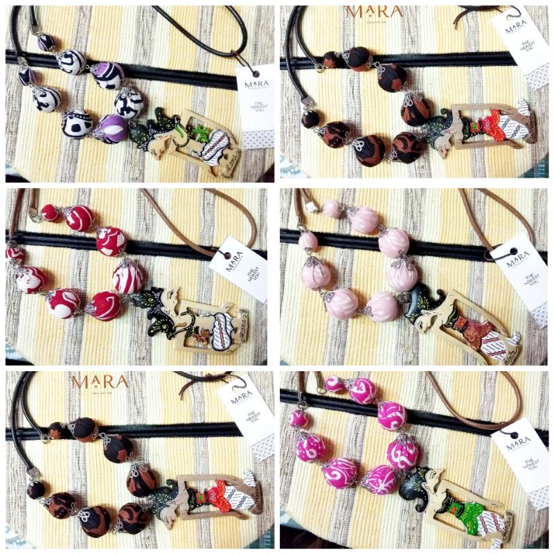MARA Kalung batik Abinaya/ Kalung Etnik/ kalung batik wayang/ kalung batik handmade