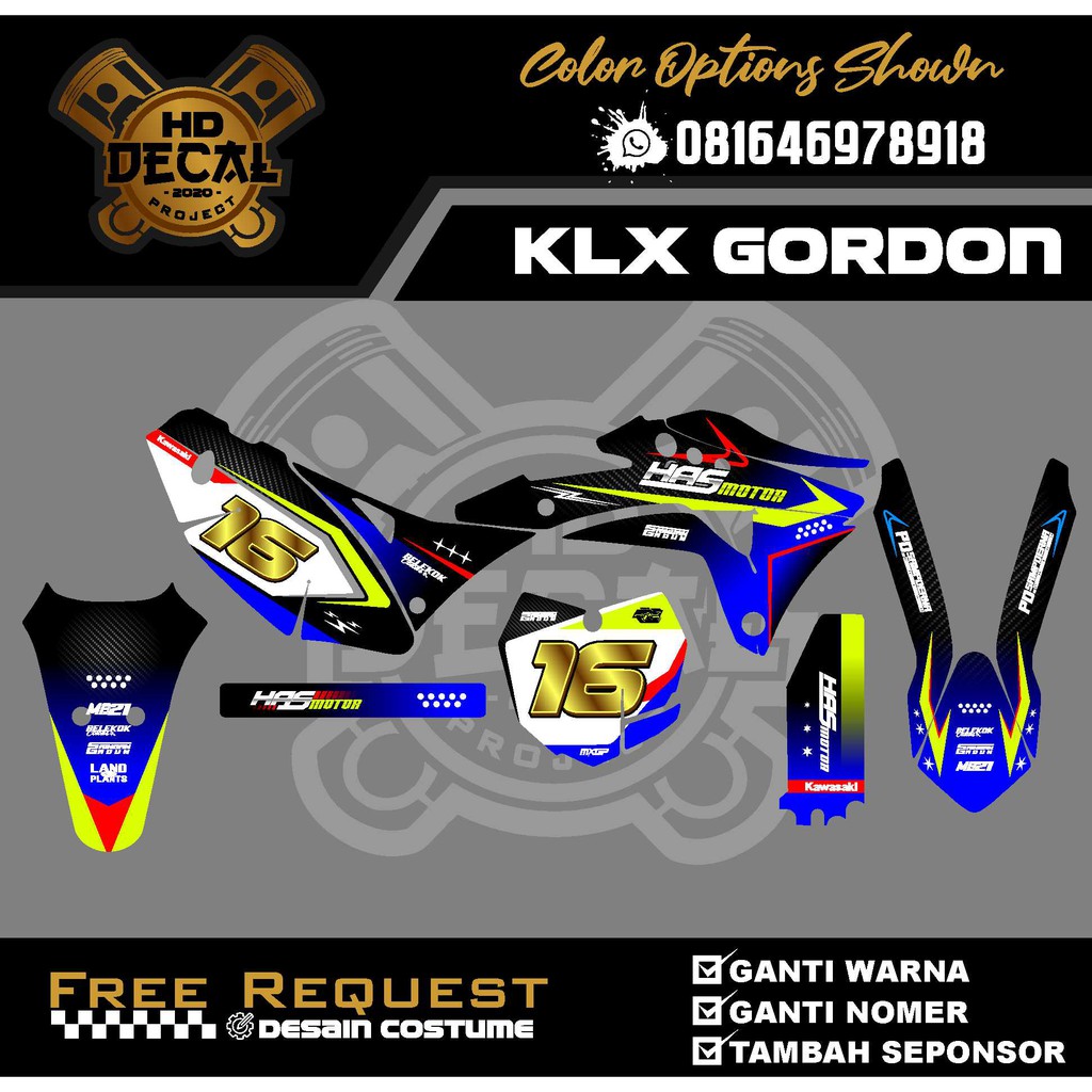 Decal KLX Gordon Decal klx bf /dtracker/klx150/gordon Full Body Design Custom