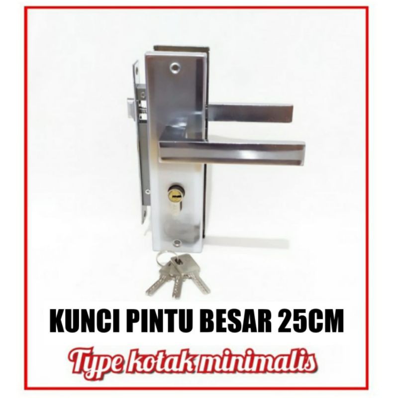 KUNCI PINTU SET BESAR  25 CM PUTIH - HANDLE PINTU RUMAH - FULL HANDLE BAGUS MURAH