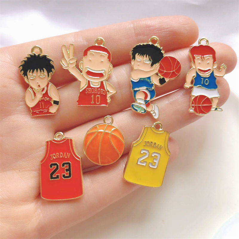 4pcs Liontin Bentuk Jersey Bola Basket Untuk Membuat Perhiasan