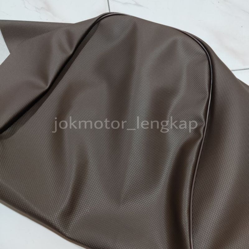 kulit jok motor scoopy warna coklat original jahit