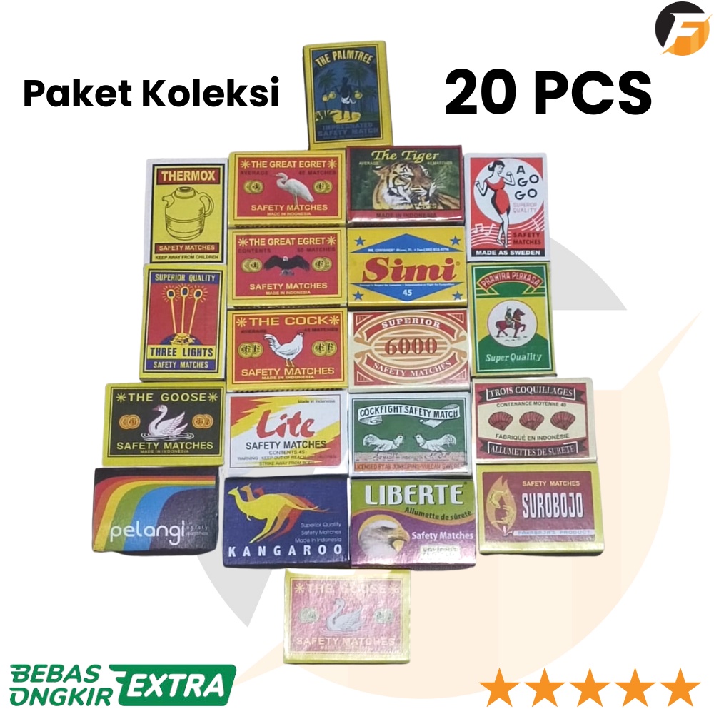 Korek api kayu koleksi 20 pcs korek jadul korek jress korek kayu