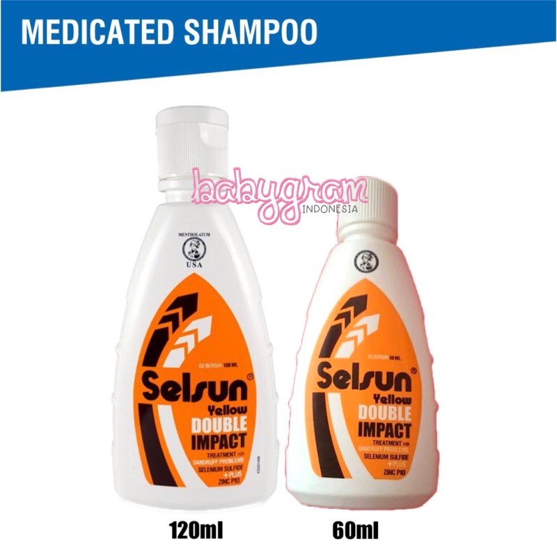 ORIGINAL BPOM Selsun Yellow Double Impact Shampoo 50 ml 100ml / Sampo Obat Anti Ketombe Dandruff