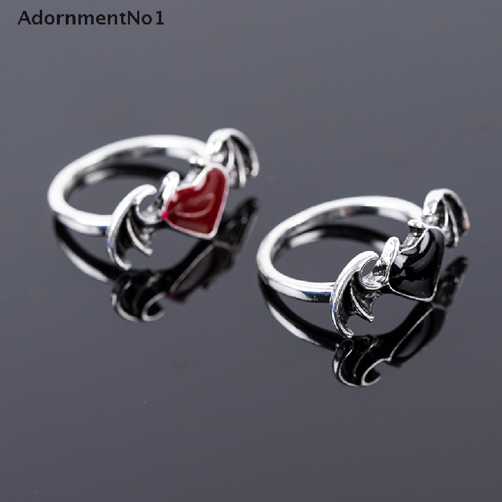 (AdornmentNo1) Soul Cincin Bentuk Hati / Sayap Iblis Untuk Hadiah Perhiasan Wanita / Pesta