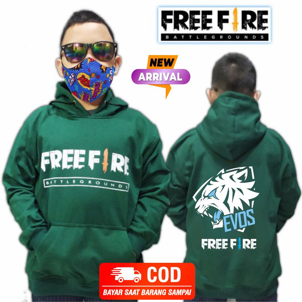 (COD)JAKET ANAK LAKI LAKI FREEFIRE BISA MASKER SEPERTI JAKET ALAN WALKER FREE FIRE GARENA