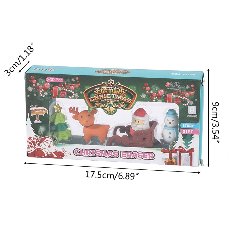 Zzz 4pcs / Set Mainan Puzzle Penghapus Mini Tema Natal Untuk Suvenir Pesta Anak