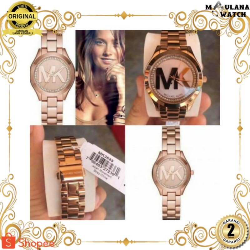 JAM TANGAN PRIA WANITA | RANTAI | KULIT | KARET | MURAH | WANITA MICHAEL KORS MK3549 ORIGINAL