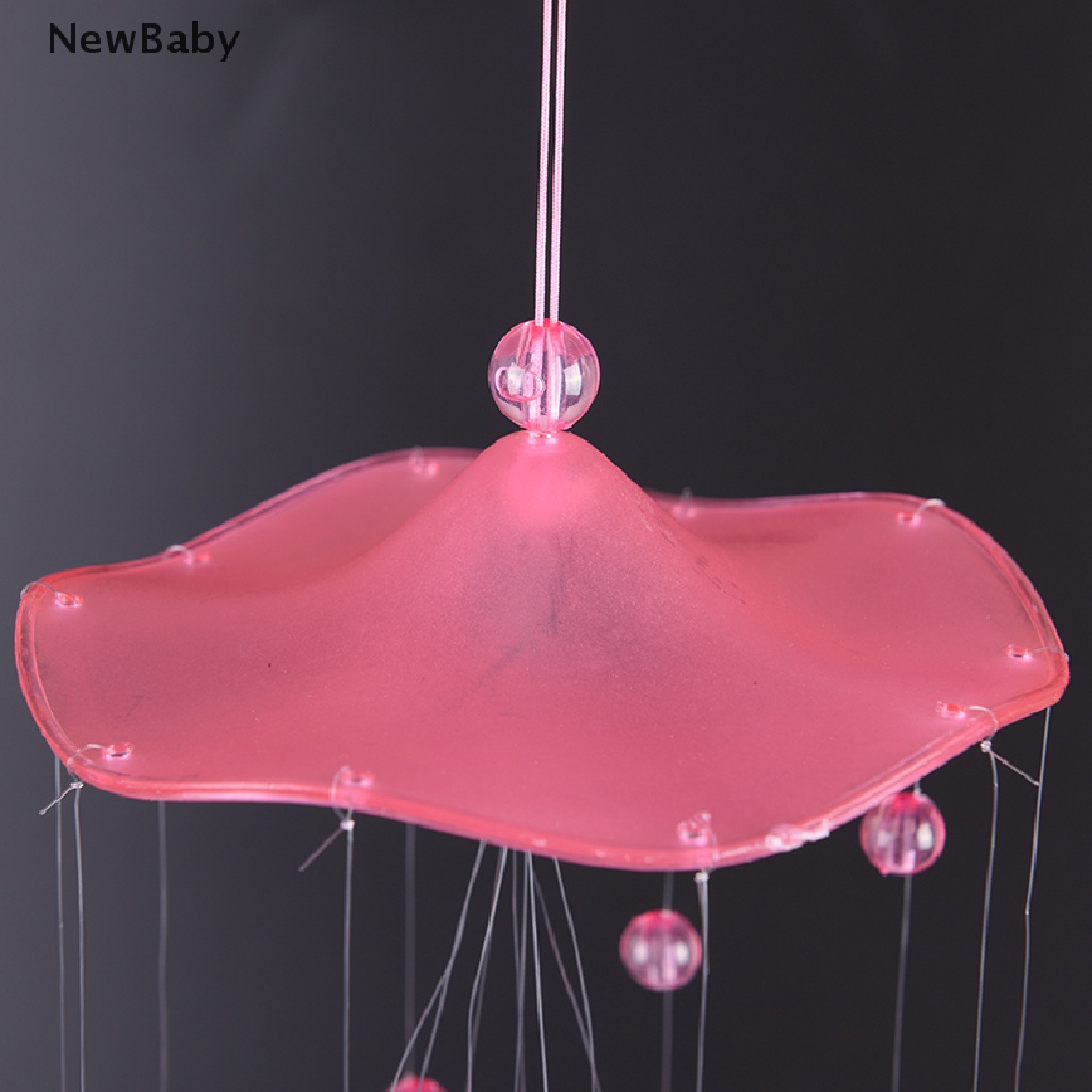 Newbaby Lonceng Angin Bentuk Hati Bahan Plastik Kristal Dengan 4 Tabung Metal Untuk Dekorasi Rumah