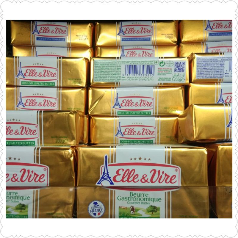 

butter unsalted elle & vire 200gr