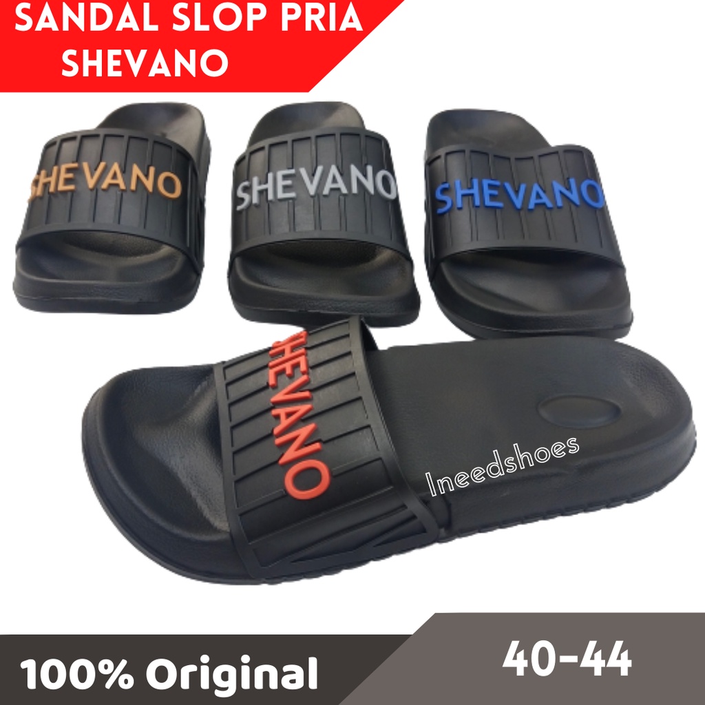 Sandal Selop Pria laki-laki Sendal slop Lelaki Cowok Anti Air Slide Slip On Karet Jelly Shevano