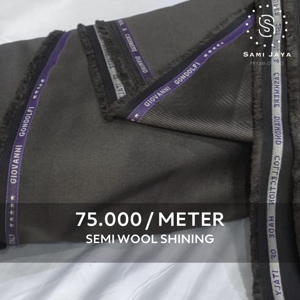 Kain Bahan Jas & Celana Wedding Semi Wool Shining warna COKLAT KOPI