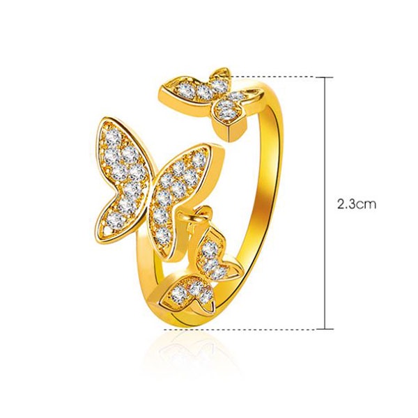 cincin kupu kupu sweet beautiful butterfly rings jci081(1H4)