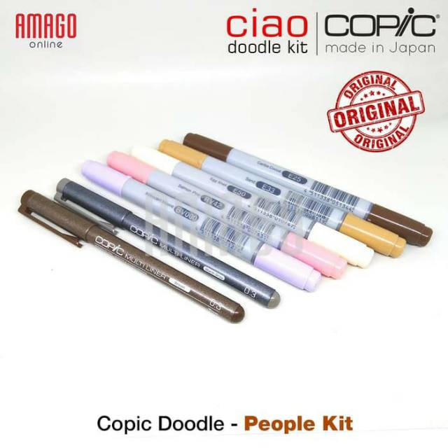 COPIC DOODLE PACK - PEOPLE KIT - 2 PENS AND 5 MARKERS - CCM/DKP