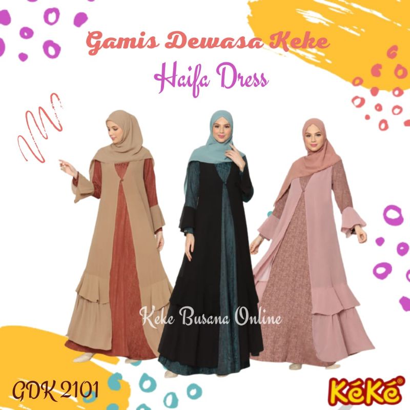 Gamis Dewasa Keke ~ Haifa Dress ( GDK 2101 ) ~